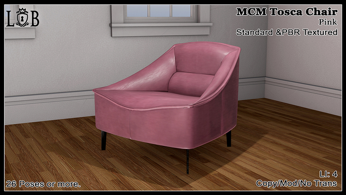 ~L:B~ MCM Tosca Chair - Pink