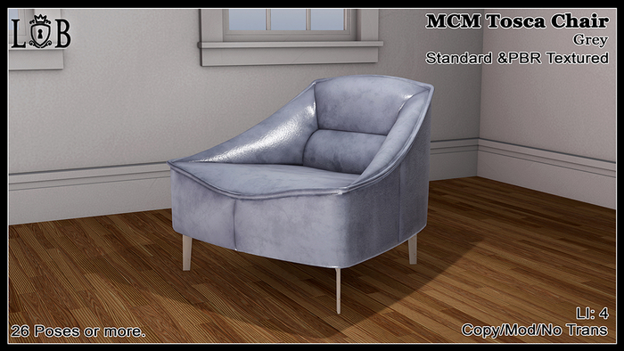 ~L:B~ MCM Tosca Chair - Grey