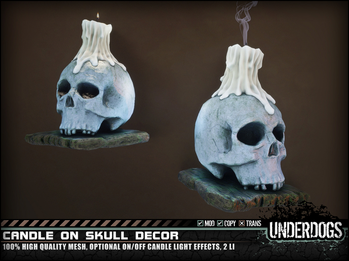 [UnderDogs] - Candle On Skull - Home Decor