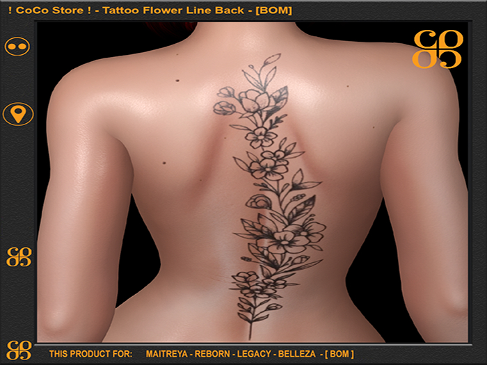! CoCo Store ! - Tattoo Flower Line Back - [BOM]