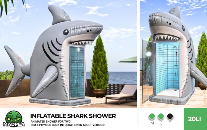 MadPea Inflatable Shark Shower PG