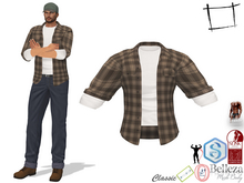 WC1396 Men's Open Front Lumberjack Shirt With T-Shirt Under