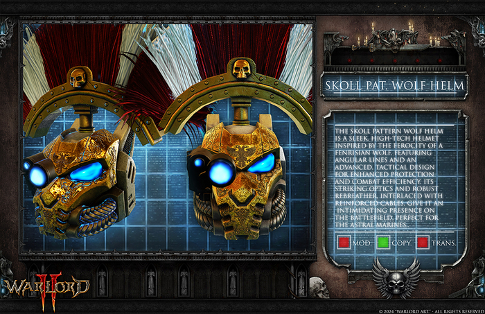 Second Life Marketplace - [WARLORD] Skoll Pattern Wolf Helm - Artifact ...