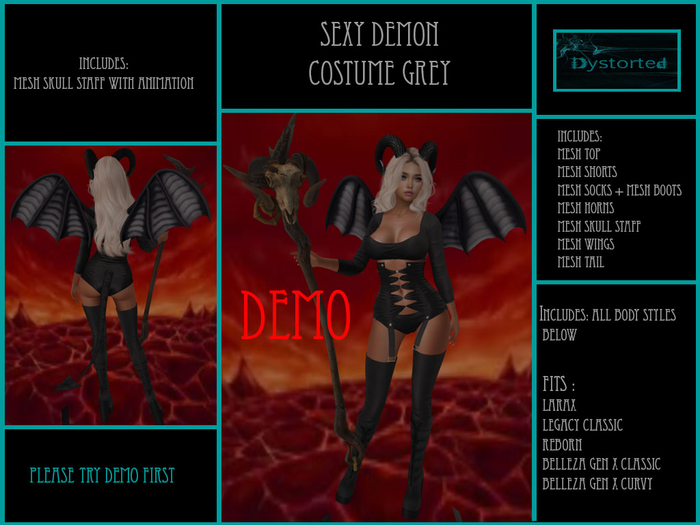 .:Dystorted:. Demon Costume Grey **DEMO**