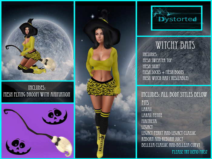 .:Dystorted:. Witchy Bats Yellow
