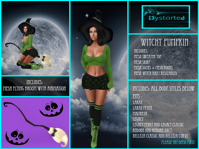.:Dystorted:. Witchy Pumpkin Green