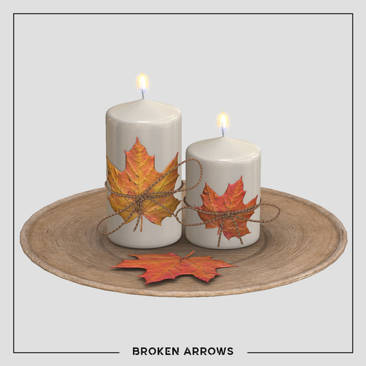 BROKEN ARROWS - Harvest - Candles - White Wood 