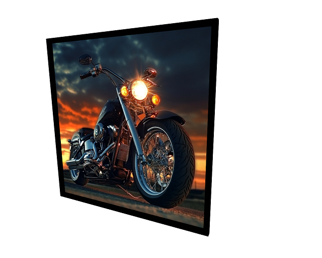 Motorcycle Night Framed Poster Wall Art