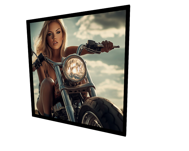 Motorcycle Girl Riding Framed Poster Wall Art
