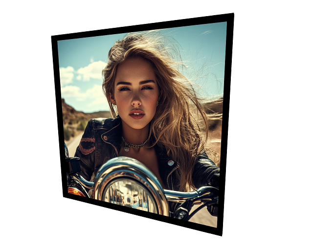 Motorcycle Girl Close Up Framed Poster Wall Art