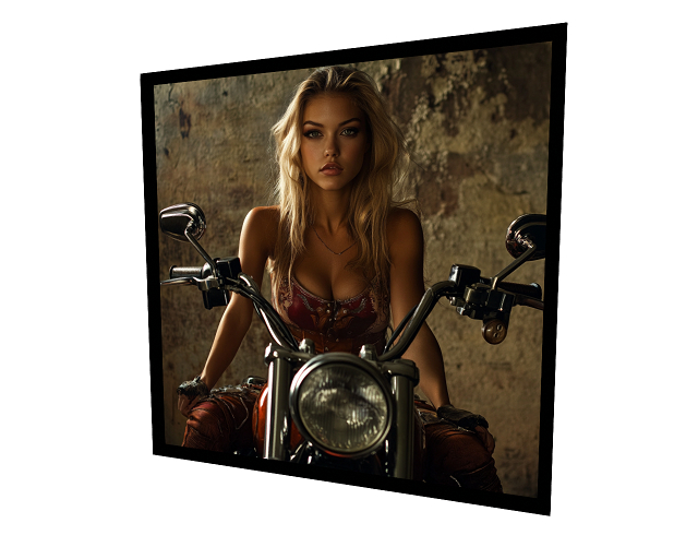 Motorcycle Girl Framed Poster Wall Art