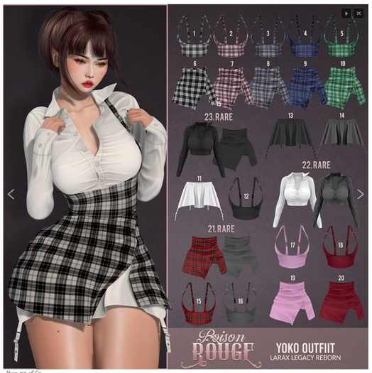 15. POISON ROUGE Yoko Top Red Squares LaraX