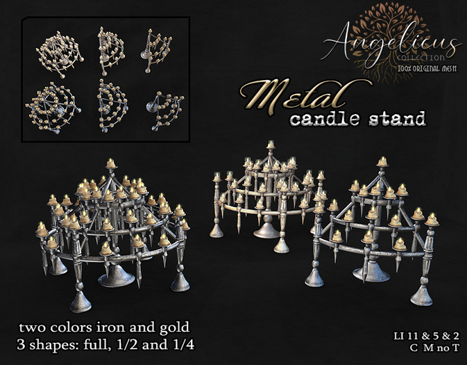 .AngelicUs.  Metal candle stand 