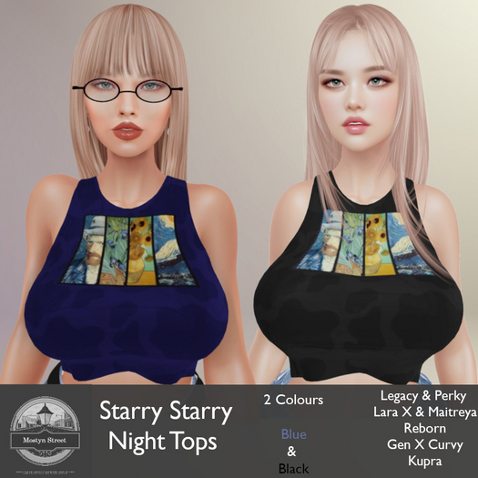 Mostyn St - Starry Starry Night Tops
