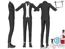Full Perm Stylish Rollled Sleeves Blazer Open Chest Loose Shirt Skinny Pants No Sock Shoes Outfit Slink Male,Legacy Male
