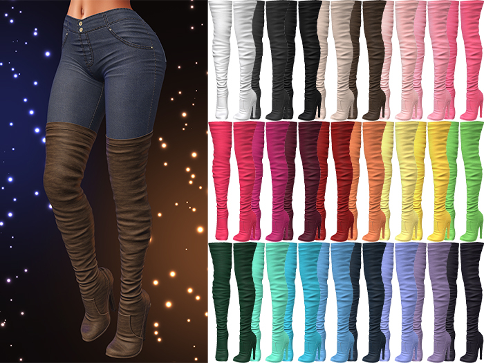 Haven Thigh High Suede Boots [FATPACK] - Maitreya LaraX • PetiteX • eBody Reborn • Legacy Heels