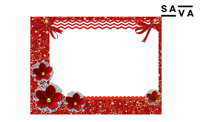 Red Flowers Photo Frame