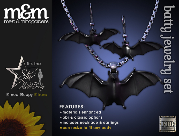 Gone Batty Jewelry Set - Vampire Bat Jewerly