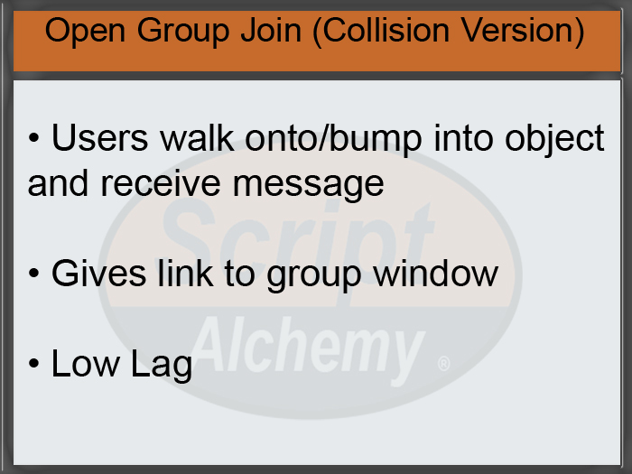 Script Alchemy - Open Group Join (Collision Version)