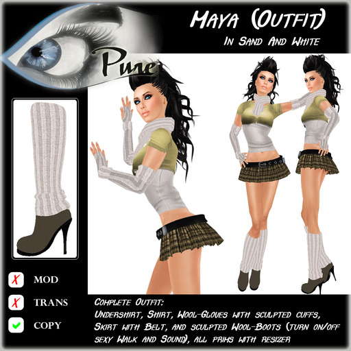 << PURE >> Maja (full outfit incl. boot) in Sand & White [inworld price 199L$]
