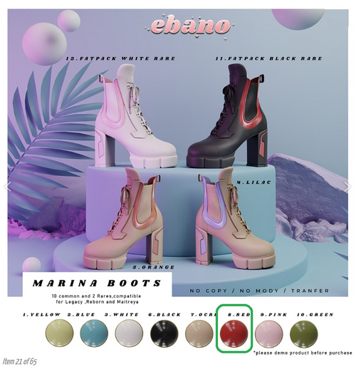 8.Ebano-Marina Boots MAITREYA RED