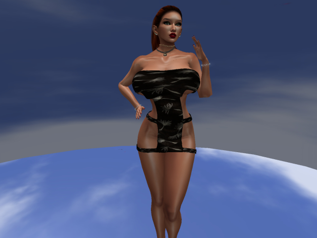 KOKO'S CLOSET CREAM ON BLACK DRESS