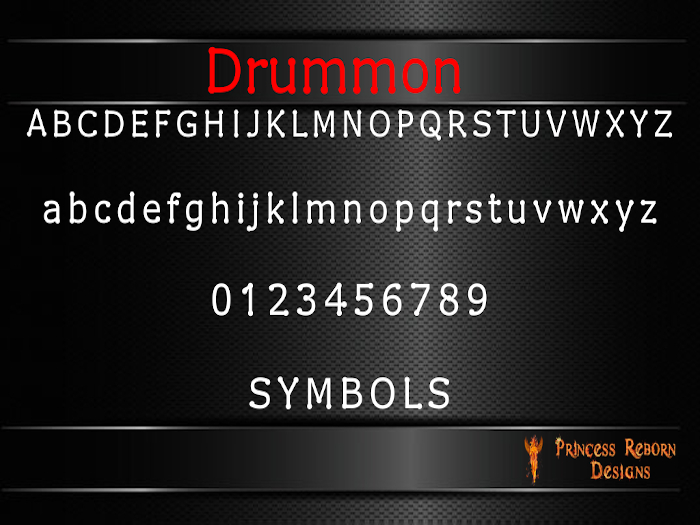 Drummon Mesh Letter CAPs, Numbers, & Symbols FULL PERM "BOXED"