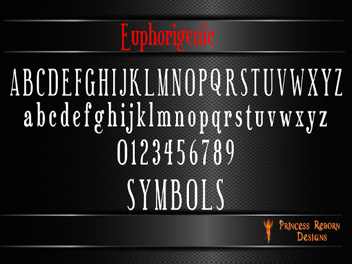 Euphorigenic Mesh Letter CAPs, Numbers, & Symbols FULL  "BOXED"
