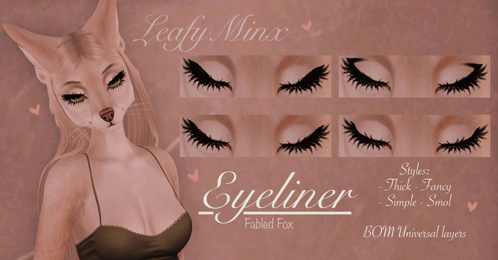 {LeafyMinx} Eyeliner Cosmetic PACK: Fabled Fox