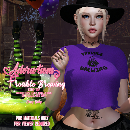 Adora-tions - Trouble Brewing Crop Top