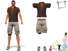 Full Perm Men's Stained Urban Cargo Pants Shirt Shoes Outfit Slink Male, Belleza Jake, Signature Gianni, Gamit, Legacy 