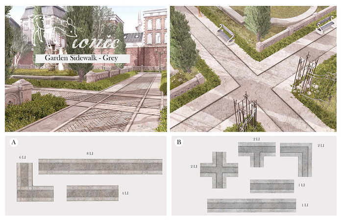 ionic :  Garden Sidewalk - Grey ( A + B)