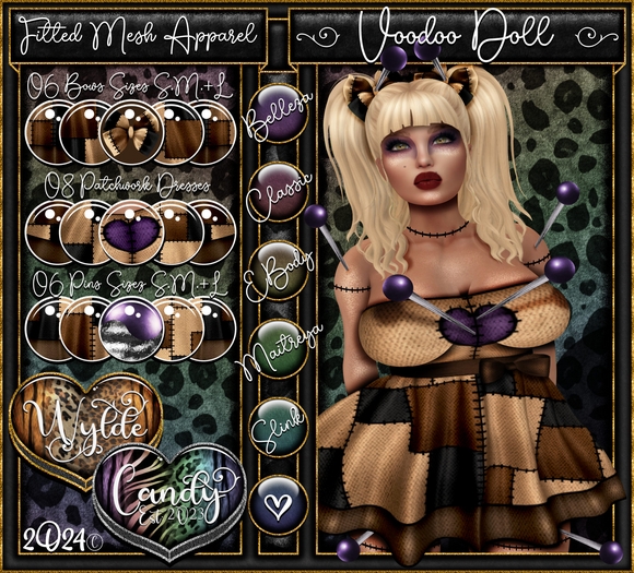 Fit Mesh: Voodoo Doll •Belleza, Classic, Ebody, Maitreya, + Slink•[Jellies]•[Wylde♡Candy]• 