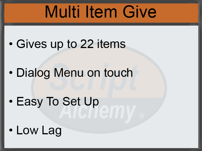 Script Alchemy - Multi Item give