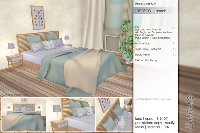 Sway's [Sereno] Bedroom Set . beach / PG