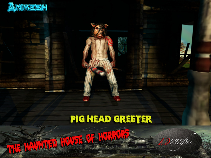 Halloween Pig Head Greeter