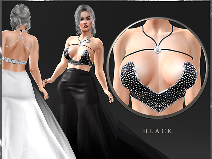 GGVG JAZZ LONG SKIRT&SHIMMER TOP BLACK