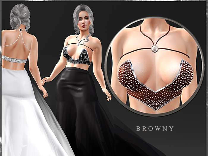 GGVG JAZZ LONG SKIRT&SHIMMER TOP BROWNY