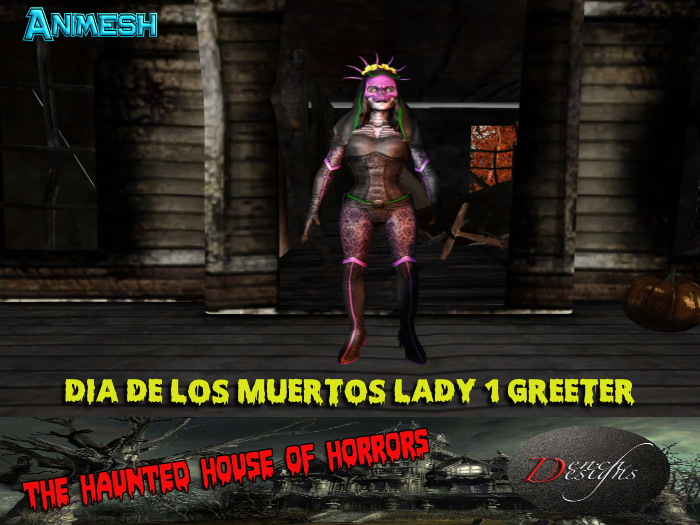 Halloween Dia de los Muertos Lady 1 Greeter