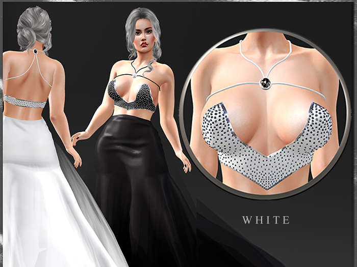 GGVG JAZZ LONG SKIRT&SHIMMER TOP WHITE