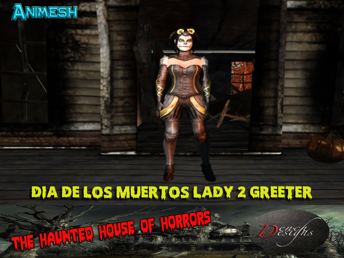 Halloween Dia de los Muertos Lady 2 Greeter 