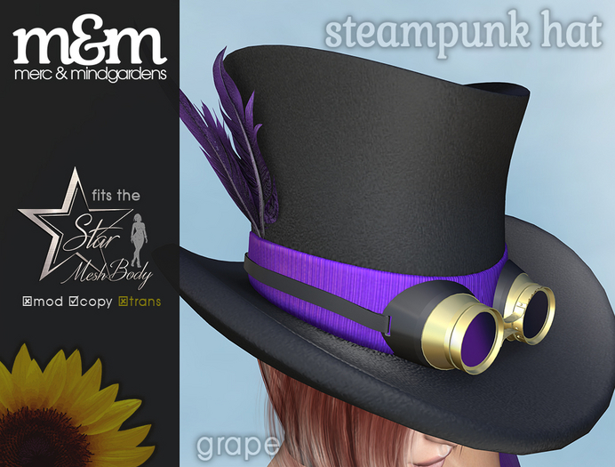 Goth Steampunk Hat - Grape