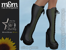 Victorian Goth Boots - Olive Green for Star Mesh Body