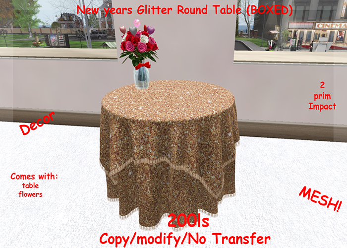 New years Glitter Round Table (BOXED)