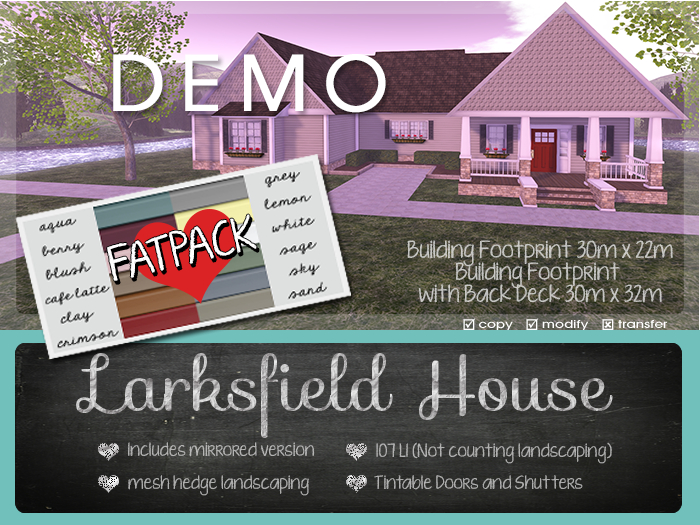 Poshinista - Larksfield House DEMO BOXED