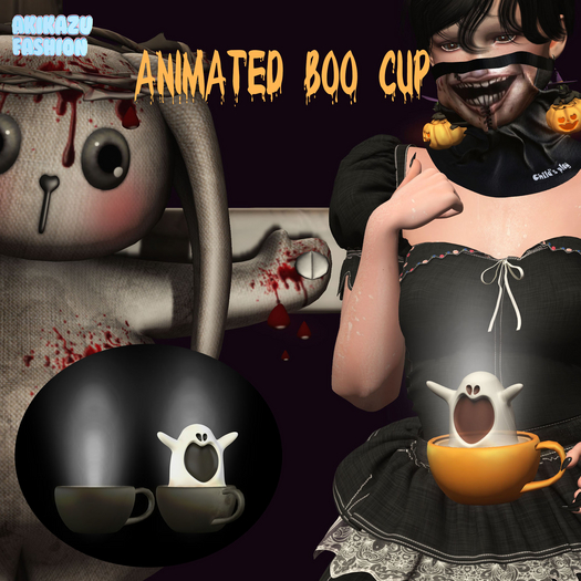Akikazu Fashion Coffee Boo Animated Black