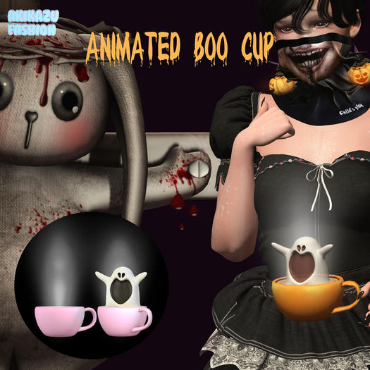 Akikazu Fashion Coffee Boo Animated Pink