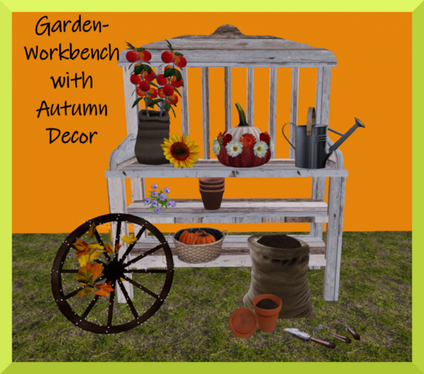 C.M.D. - Garden Workbench with Decor NEW VB