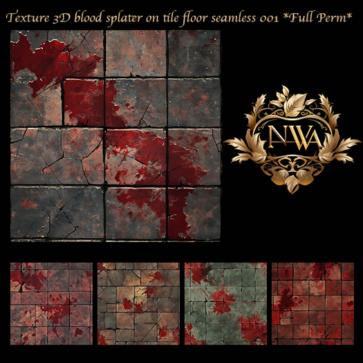 5pc Blood splatter on tile floor texture seamless *Full Perm*