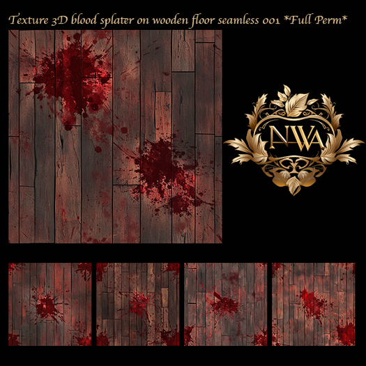 5pc Blood splatter on wood floor texture seamless *Full Perm*